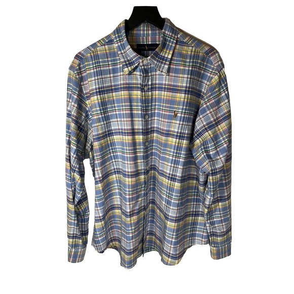 Polo Ralph Lauren‎ Oxford Shirt Button Up Multicolored Plaid Long Sleeve XXL - Picture 1 of 11